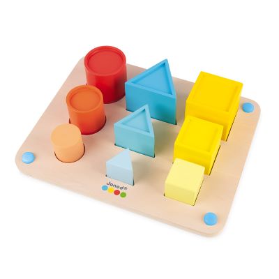 Dreven hraka na vkladanie Ume sa tvary farby vekosti Janod sria Montessori