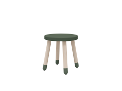 Dreven stolika bez operadla pre deti tmavozelen Flexa Dots