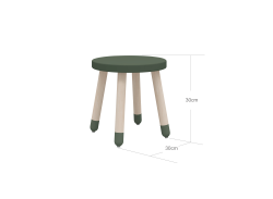 8210047130 Flexa Dreven stolika bez operadla pre deti tmavozelen Dots 017