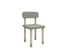 8210059132 Flexa Dreven stolika s operadlom pre deti sivozelen Dots 1