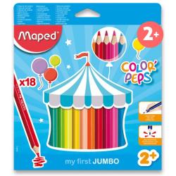Moje prv trojhrann pastelky pre deti ColorPeps Jumbo Maped 18 farieb
