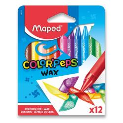 Trojhrann voskovky pre deti ColorPeps Wax Maped 12 farieb